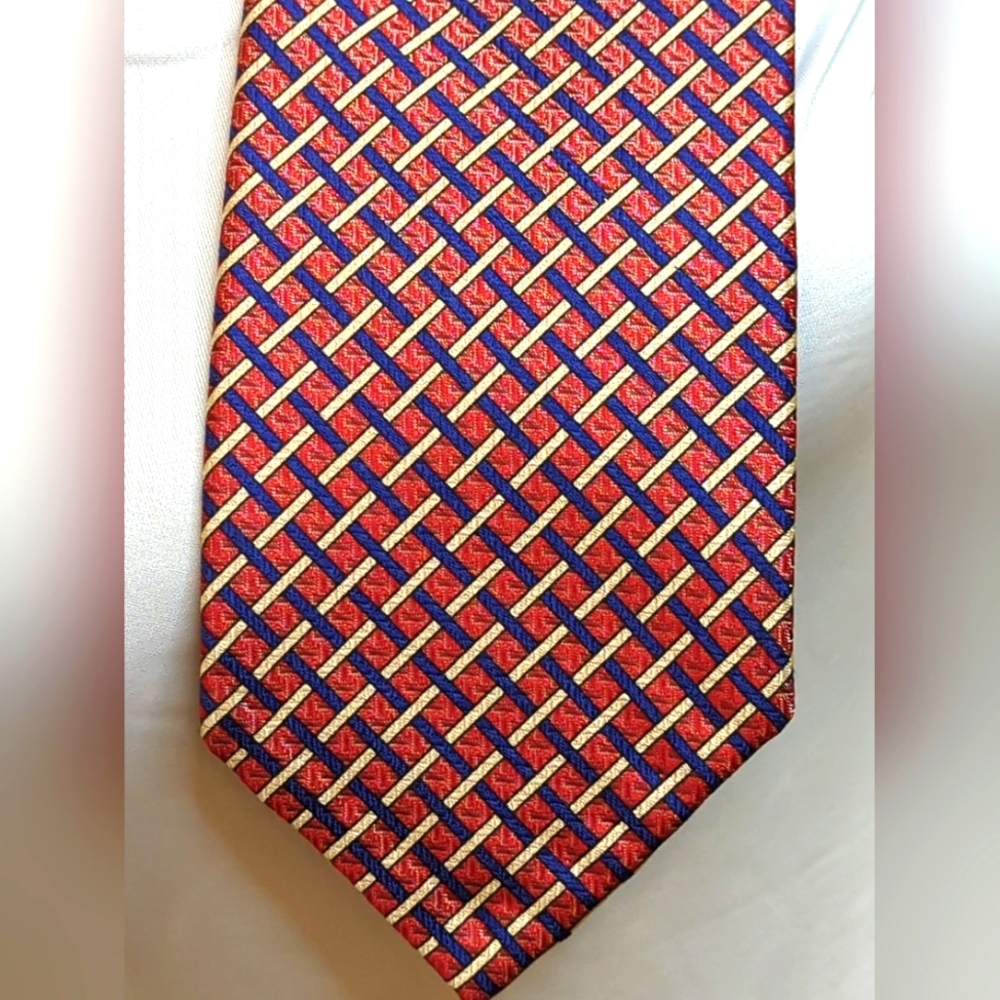 Robert Talbott Best Of Class Mens Tie Red Blue Gold Silk Necktie 60 x 3.75